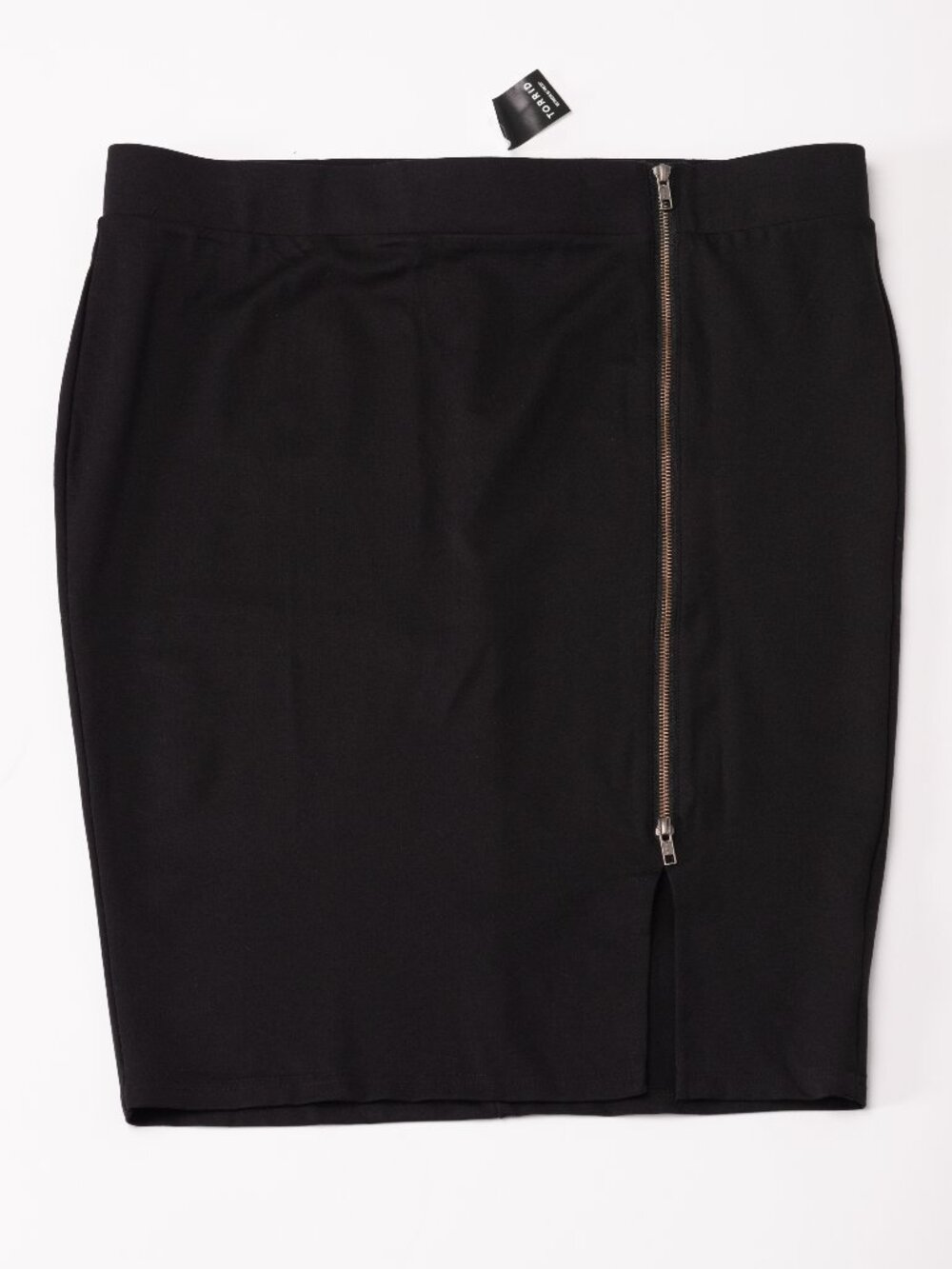 NWT Black Torrid Ponte Zip Front Pencil Skirt Plus Size 2X Office Siren Moto